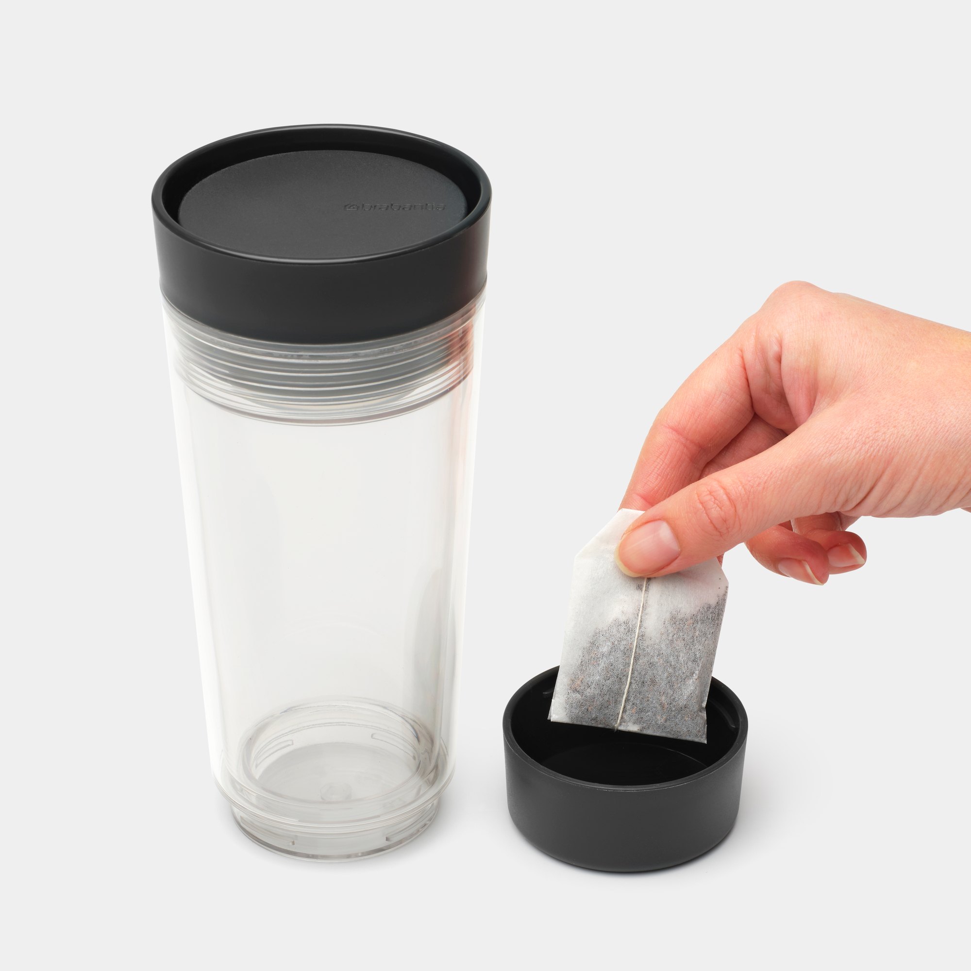 Reisbeker MAKE & TAKE 360 ml, donkergrijs, kunststof, Brabantia