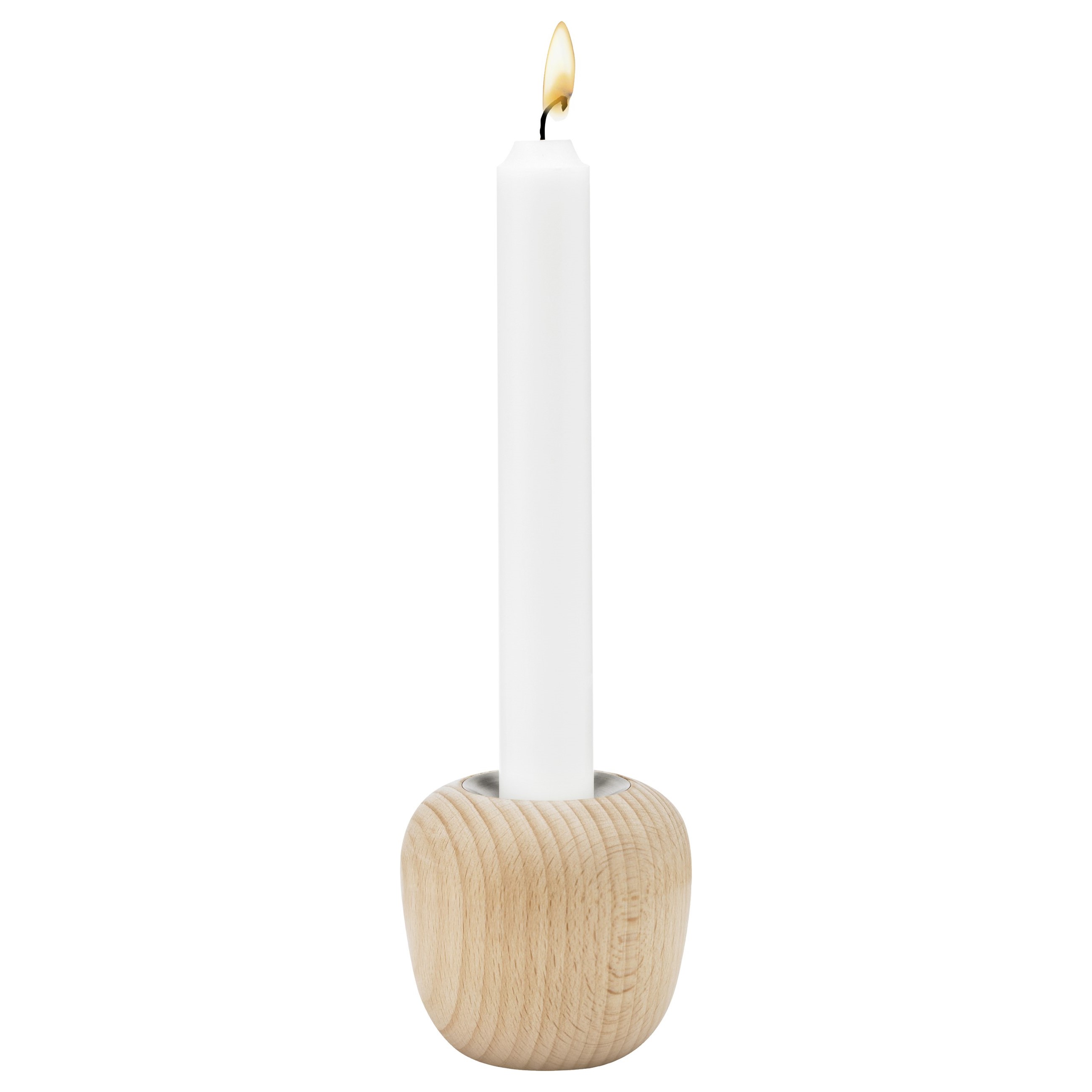 Waxinelichthouder ORA 6,5 cm, bruin, beukenhout, Stelton
