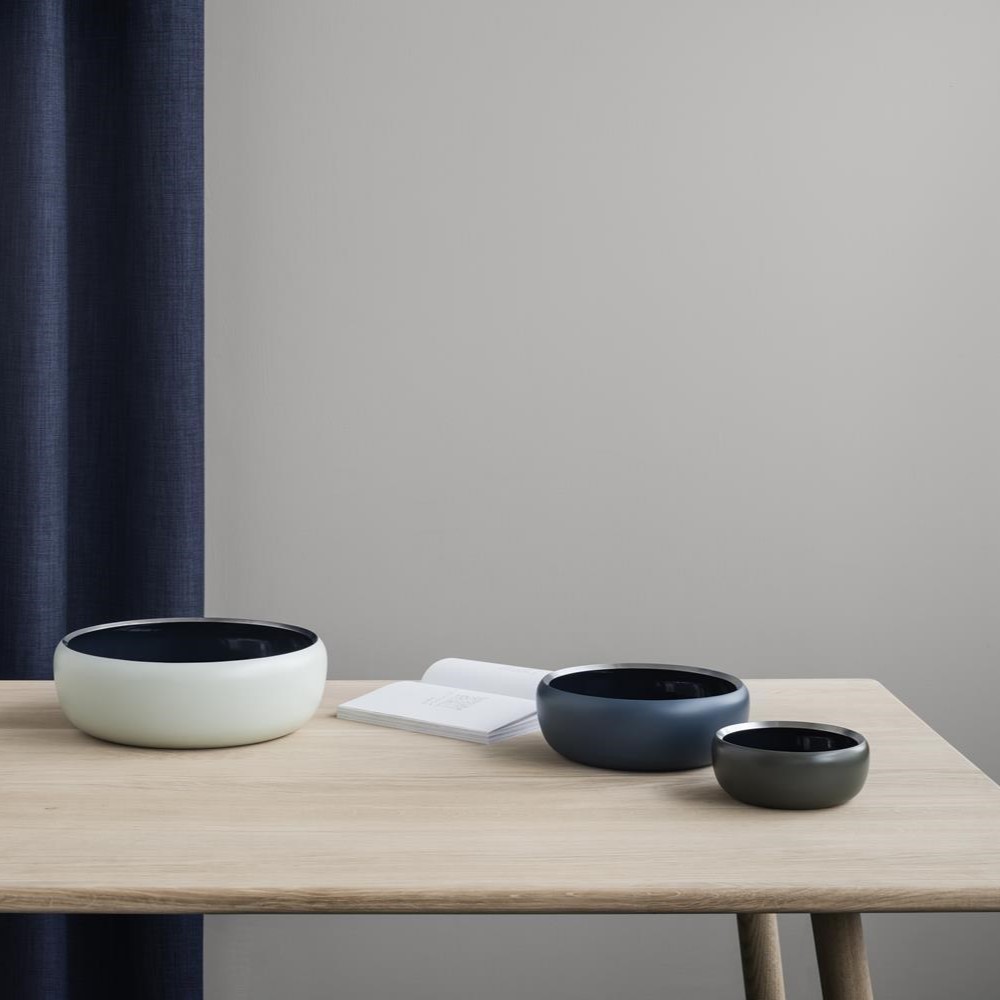 Fruitschaal ORA 22 cm, stofblauw, roestvrij staal, Stelton