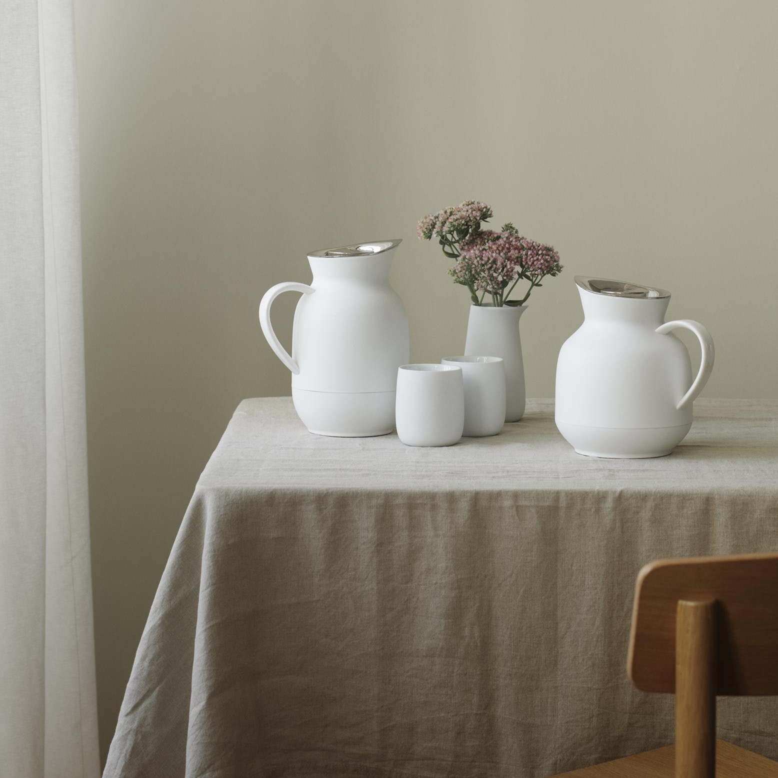 Thermoskan AMPHORA 1 l, 24 cm, wit, kunststof, Stelton