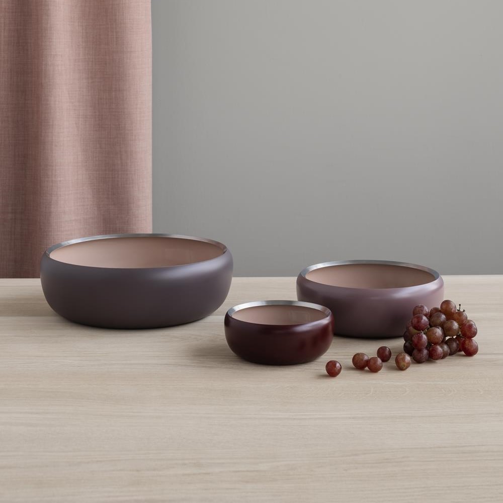 Fruitschaal ORA 30 cm, donker poeder, roestvrij staal, Stelton