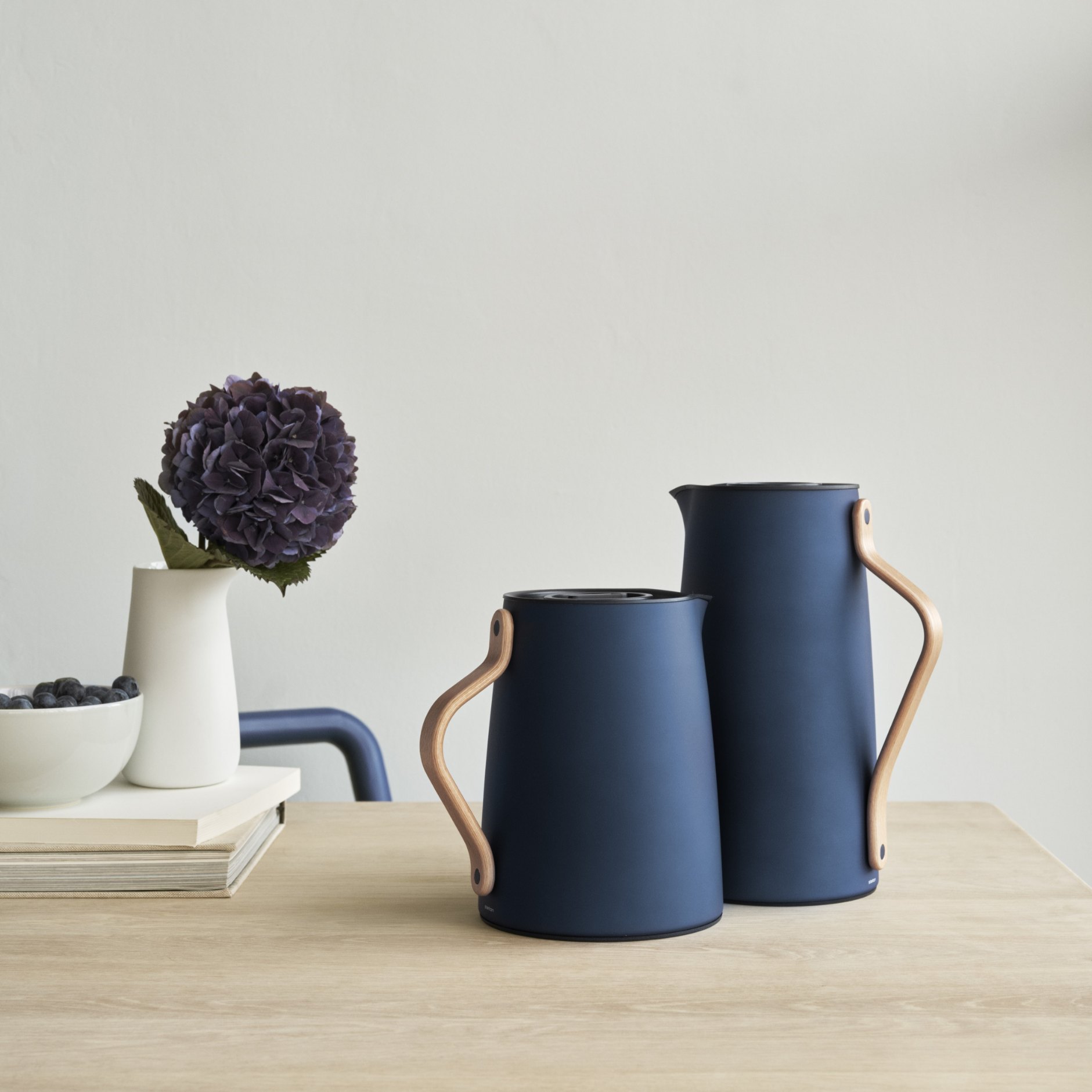 Thermoskan EMMA 1 l, voor thee, donkerblauw, roestvrij staal, Stelton