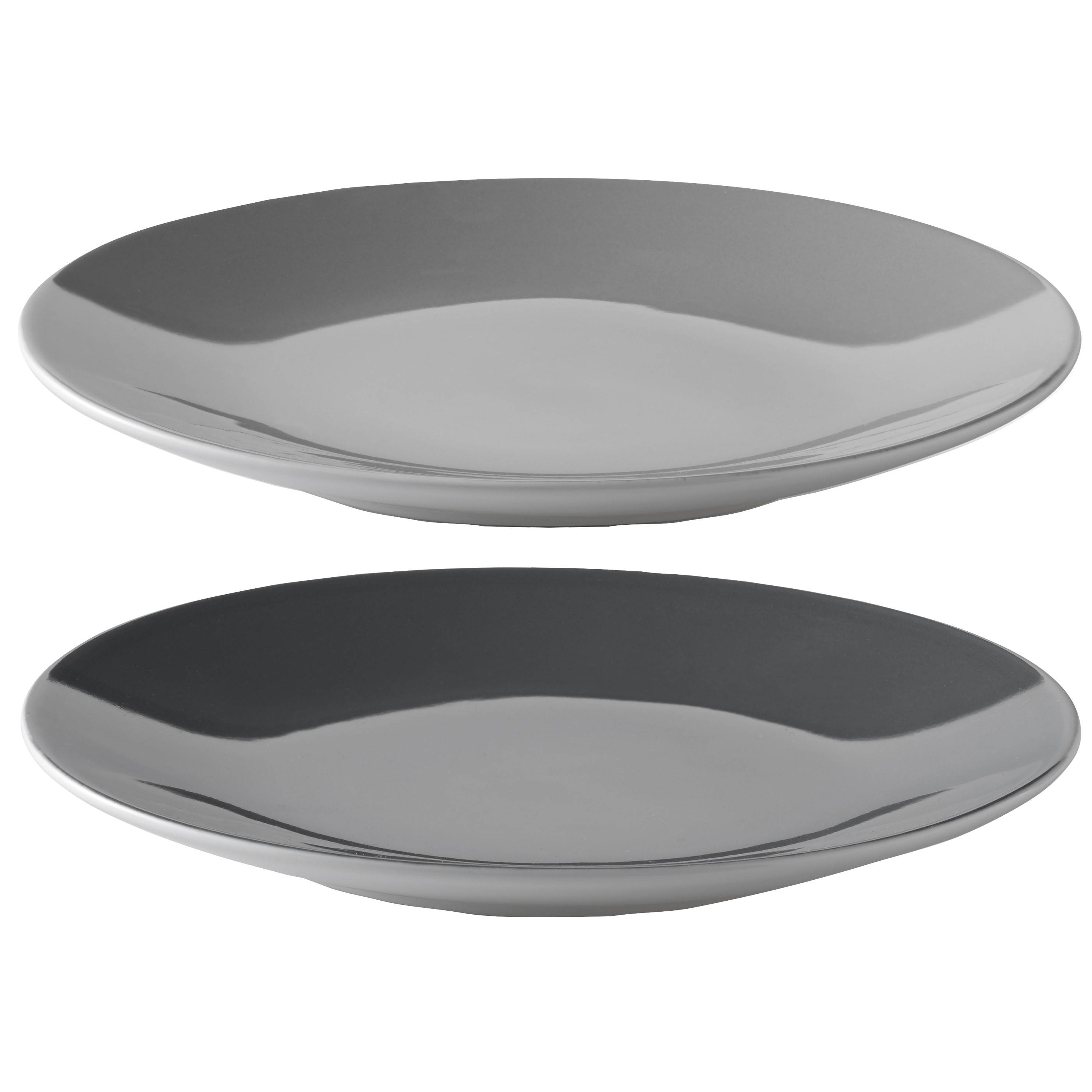 Dineerbord EMMA 22 cm, set van 2 stuks, grijs, keramiek, Stelton