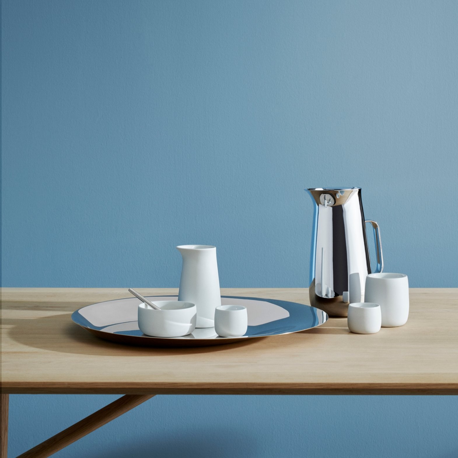 Decoratief dienblad NORMAN FOSTER 46 cm, zilver/goud, roestvrij staal, Stelton