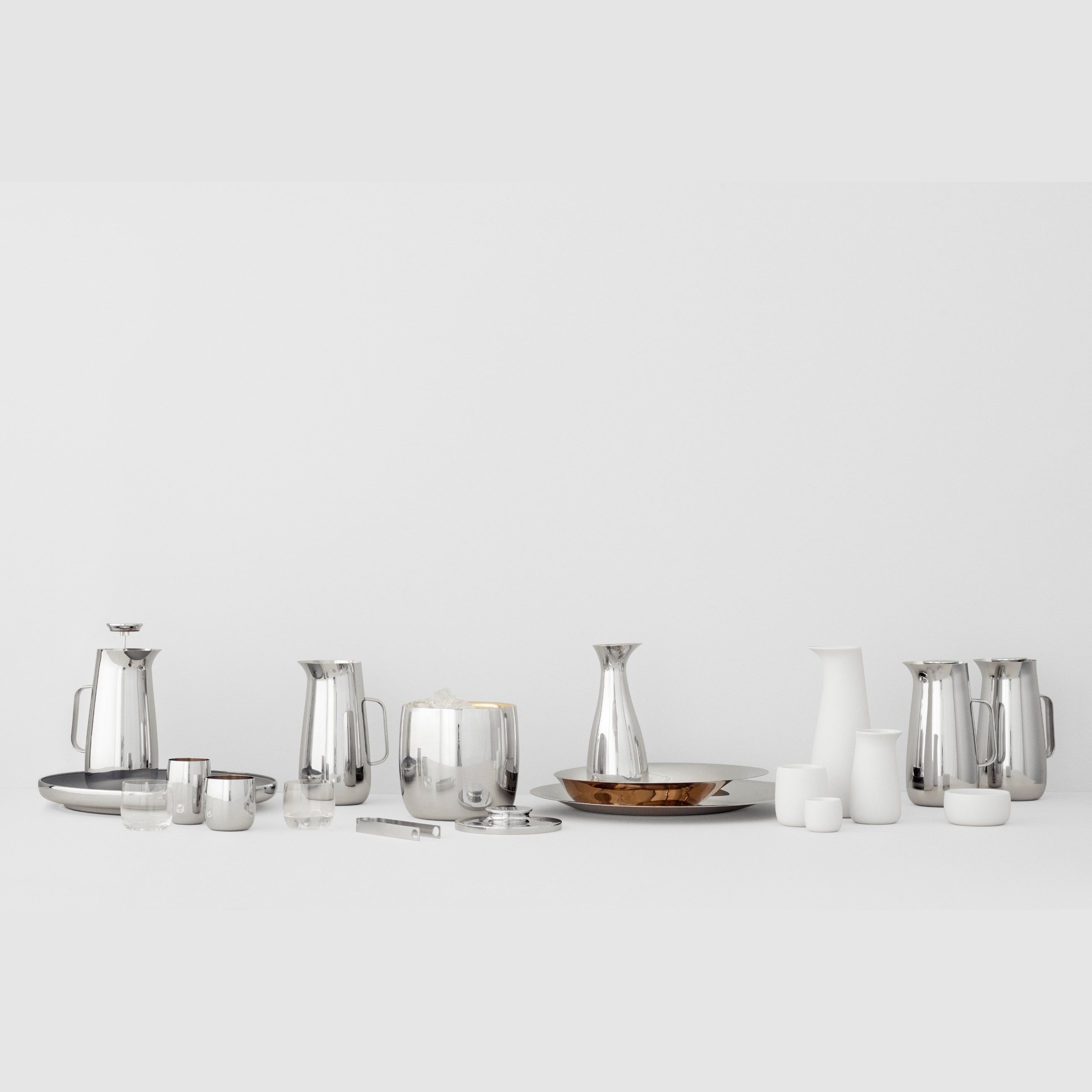 Decoratief dienblad NORMAN FOSTER 46 cm, zilver/goud, roestvrij staal, Stelton