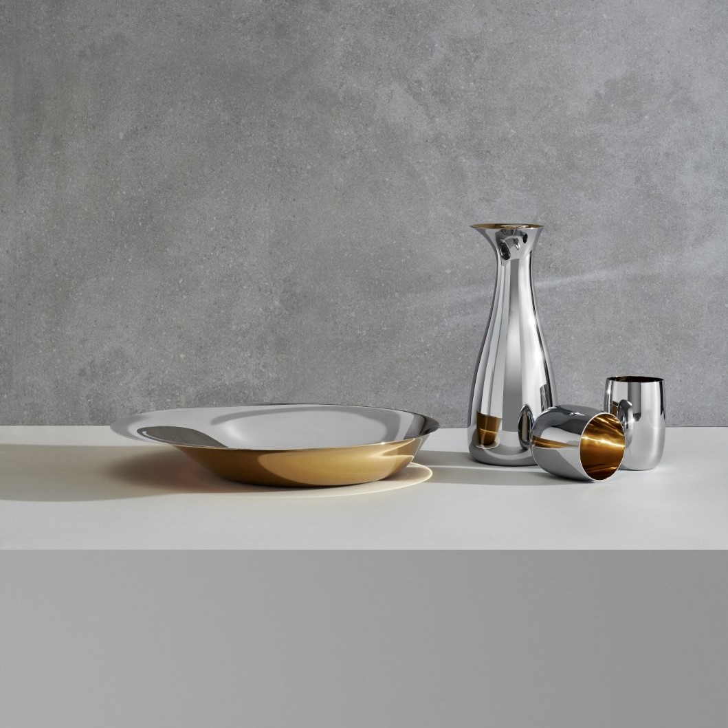 Fruitschaal NORMAN FOSTER 36 cm, zilver/goud, roestvrij staal, Stelton