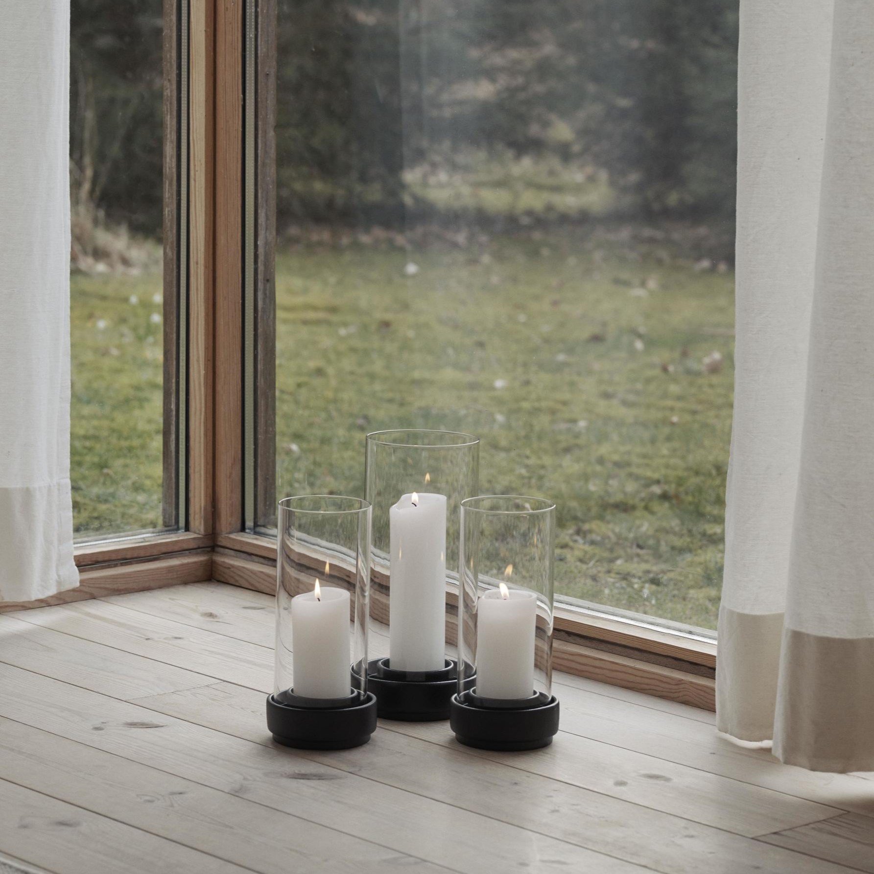 Windlicht  HURRICANE 24 cm, zwart, keramiek, Stelton