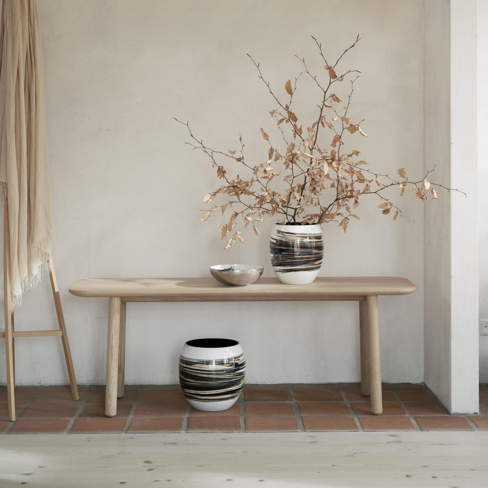 Serveerschaal STOCKHOLM LIGNUM 40 cm, zilver, aluminium, Stelton