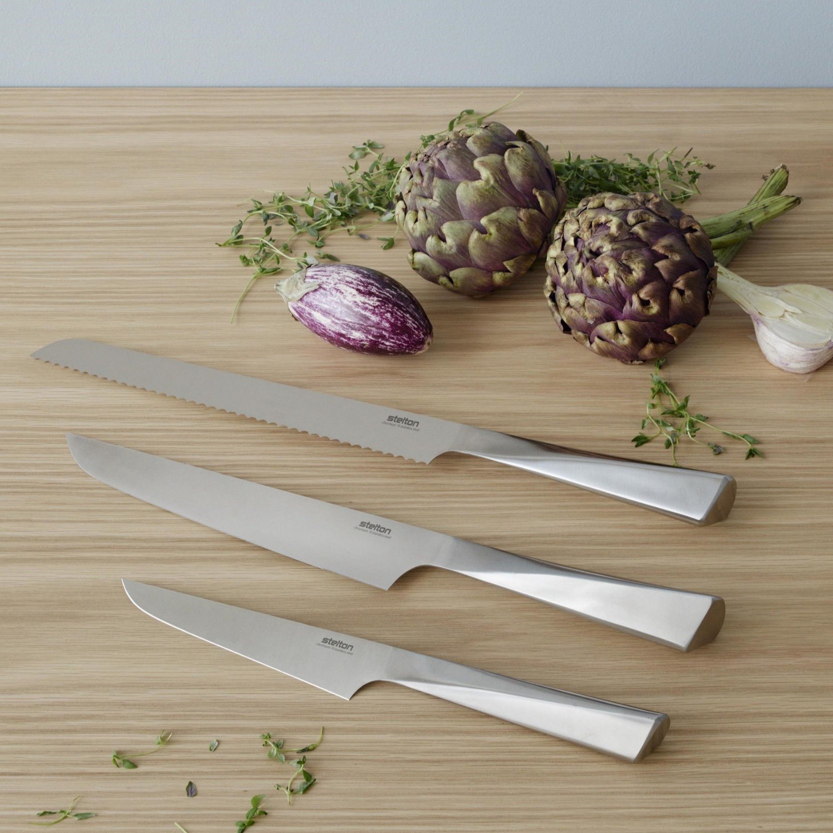 Broodmes TRIGONO 25 cm, zilver, roestvrij staal, Stelton