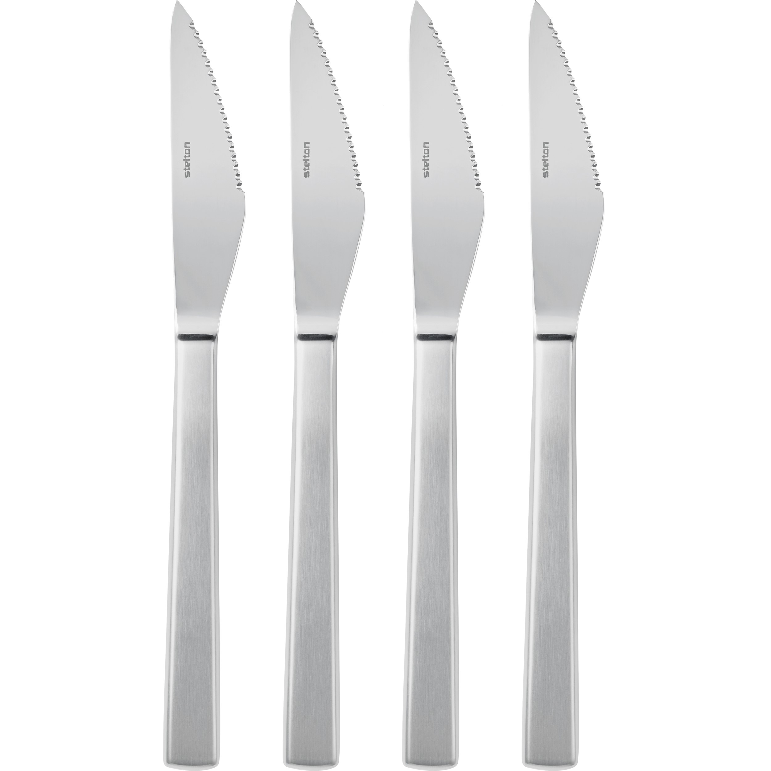 Steakmes (set) MAYA 2000, set van 4 stuks, zilver, roestvrij staal, Stelton
