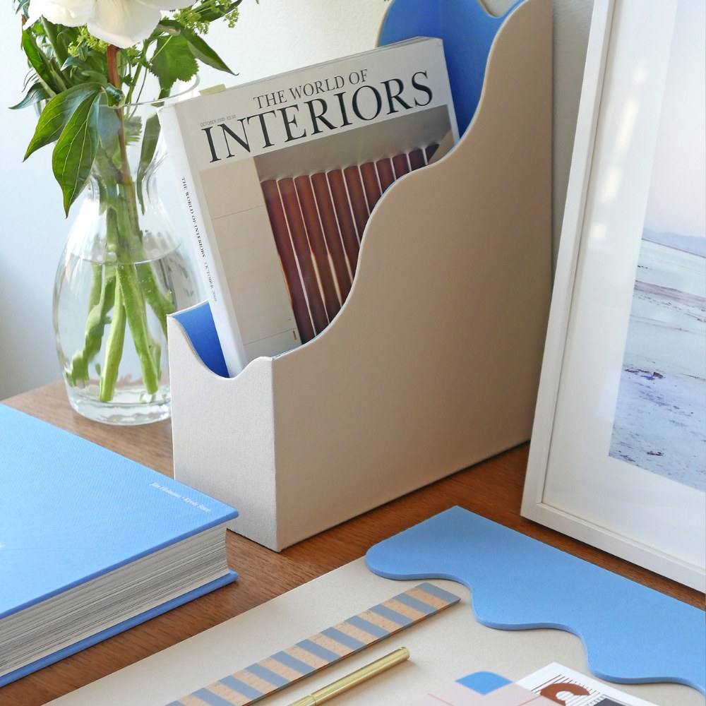 Bureau-organizer 25 x 31 cm, beige/blauw, Printworks