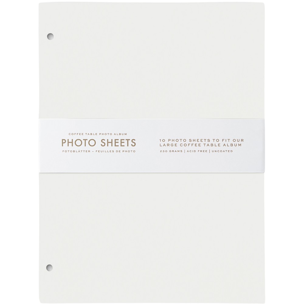 Navulpapier voor fotoalbum L 21 x 28 cm, 10 stuks, wit, Printworks