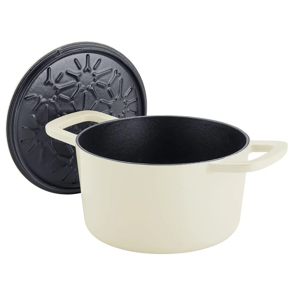 Kookpan MOMENTS 20 cm, ivoor wit, gietijzer, Fissler