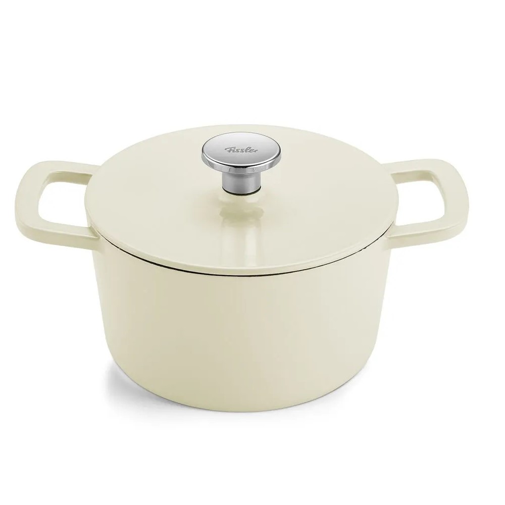 Kookpan MOMENTS 20 cm, ivoor wit, gietijzer, Fissler