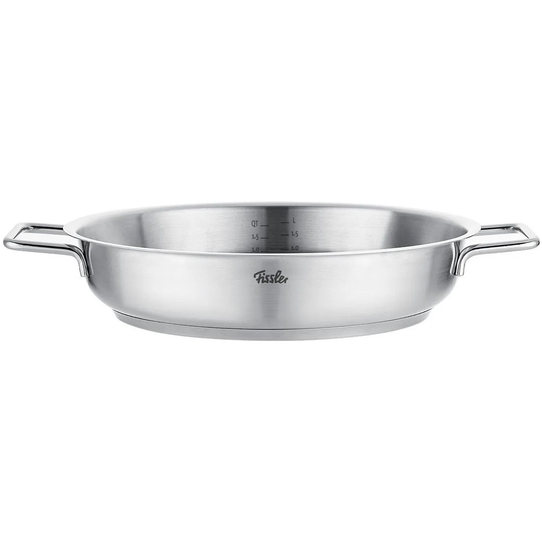 Serveerpan PURE 28 cm, zilver, roestvrij staal, Fissler