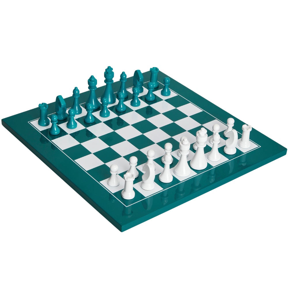 Schaakspel THE GAMBIT 35 cm, groen, hout, Printworks