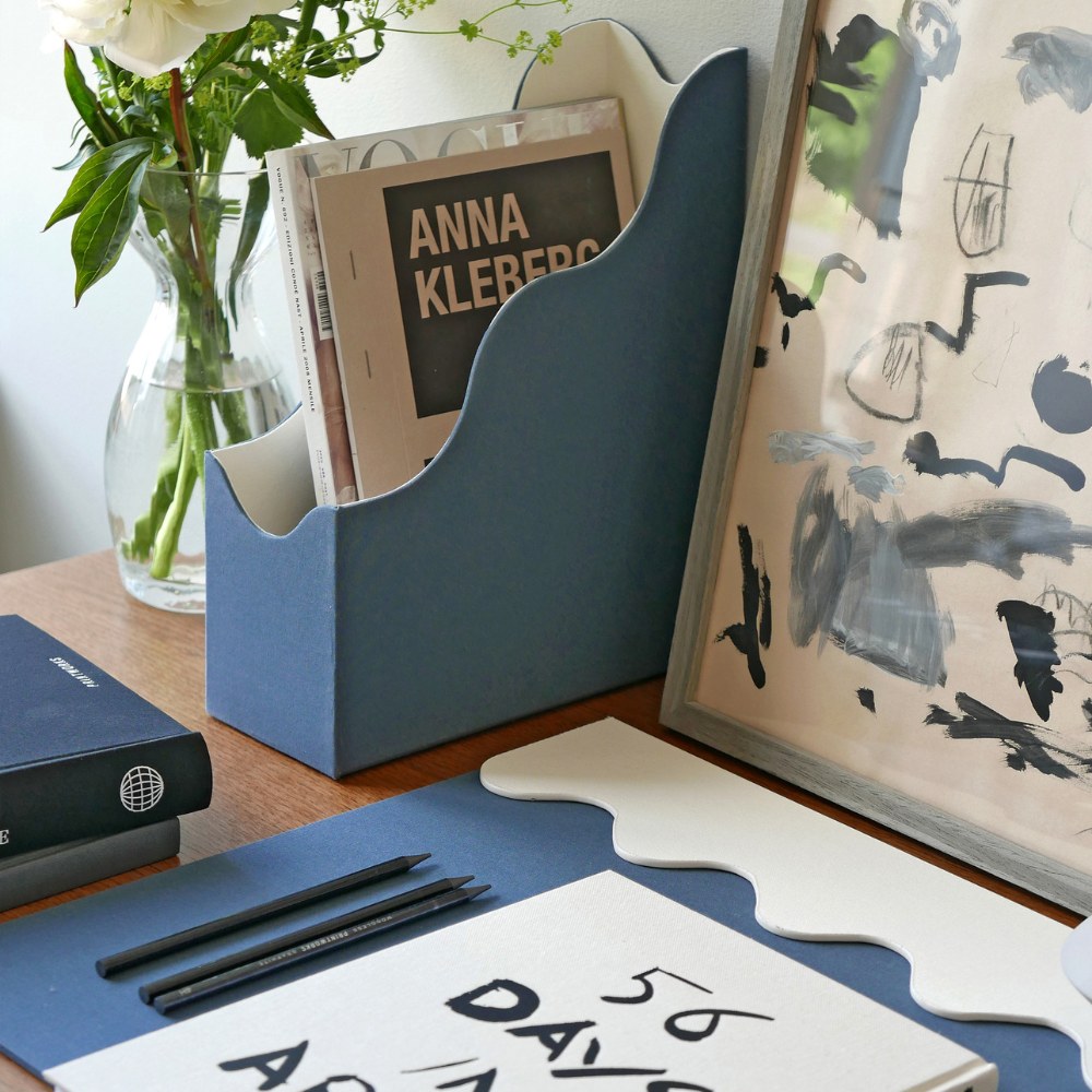 Bureau-organizer 25 x 31 cm, blauw/crème, Printworks