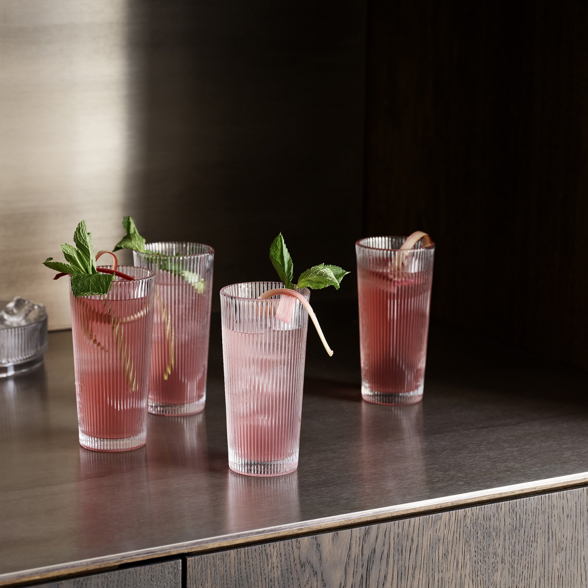 Longdrinkglazen PILASTRO 350 ml, set van 4 stuks, helder, Stelton