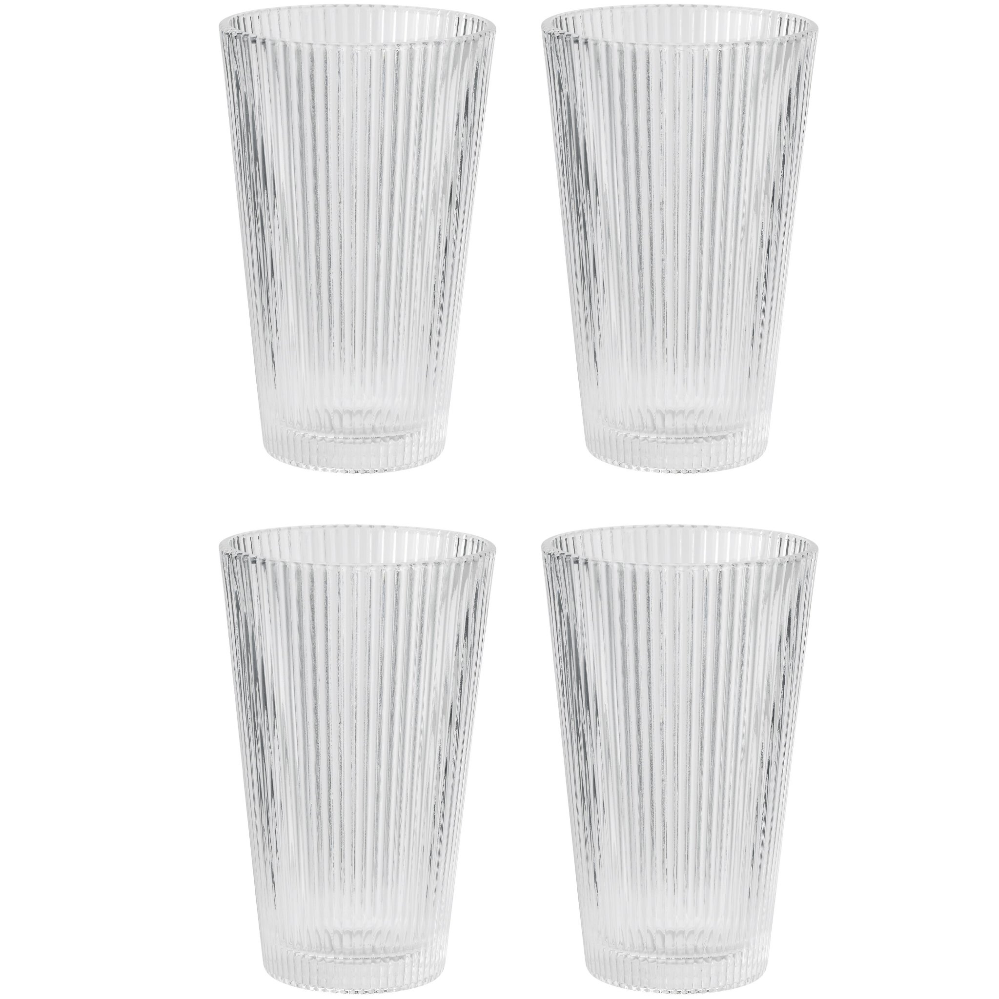 Longdrinkglazen PILASTRO 350 ml, set van 4 stuks, helder, Stelton