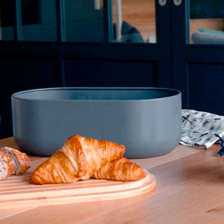 Broodtrommel NBA195 36 cm, blauw, metaal, Pebbly