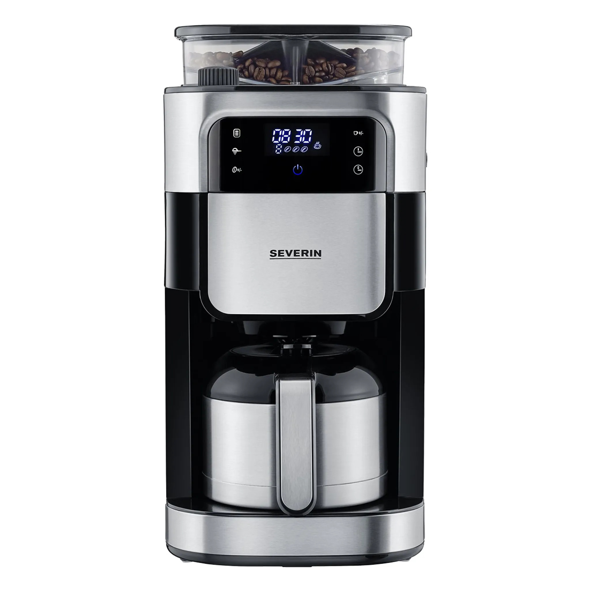 Koffiezetapparaat met druppelsysteem en filter met molen en thermoskan KA 4814 Severin 1,0 l zwart