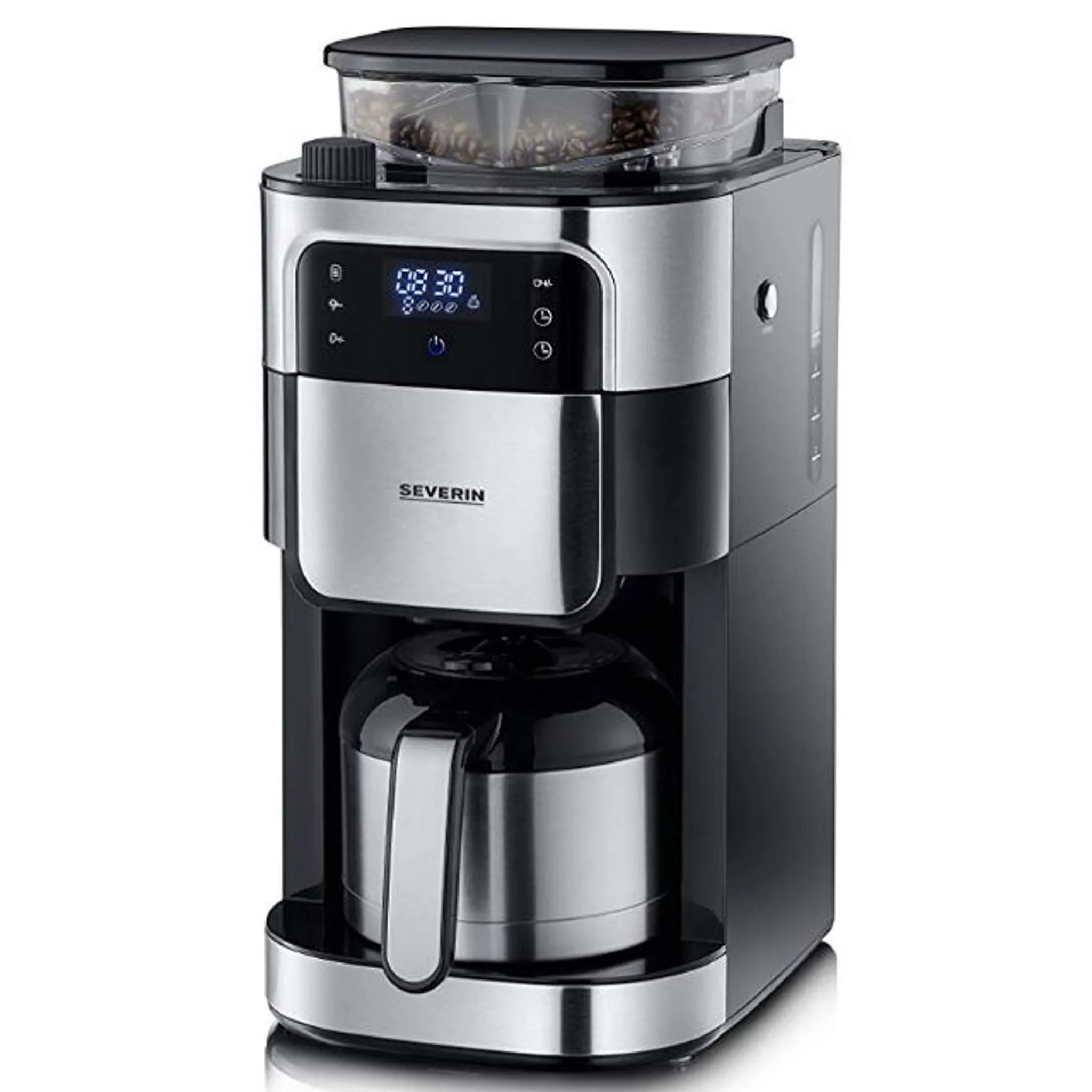 Koffiezetapparaat met druppelsysteem en filter met molen en thermoskan KA 4814 Severin 1,0 l zwart