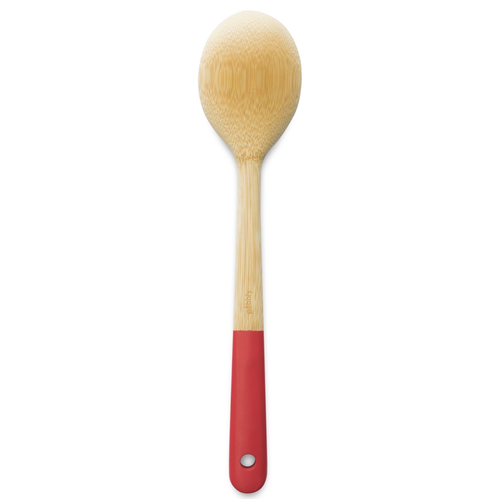 Houten pollepel NBA136 30 cm, bamboe, rood, Pebbly