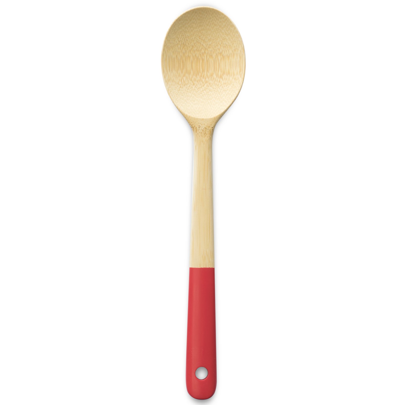 Houten pollepel NBA136 30 cm, bamboe, rood, Pebbly
