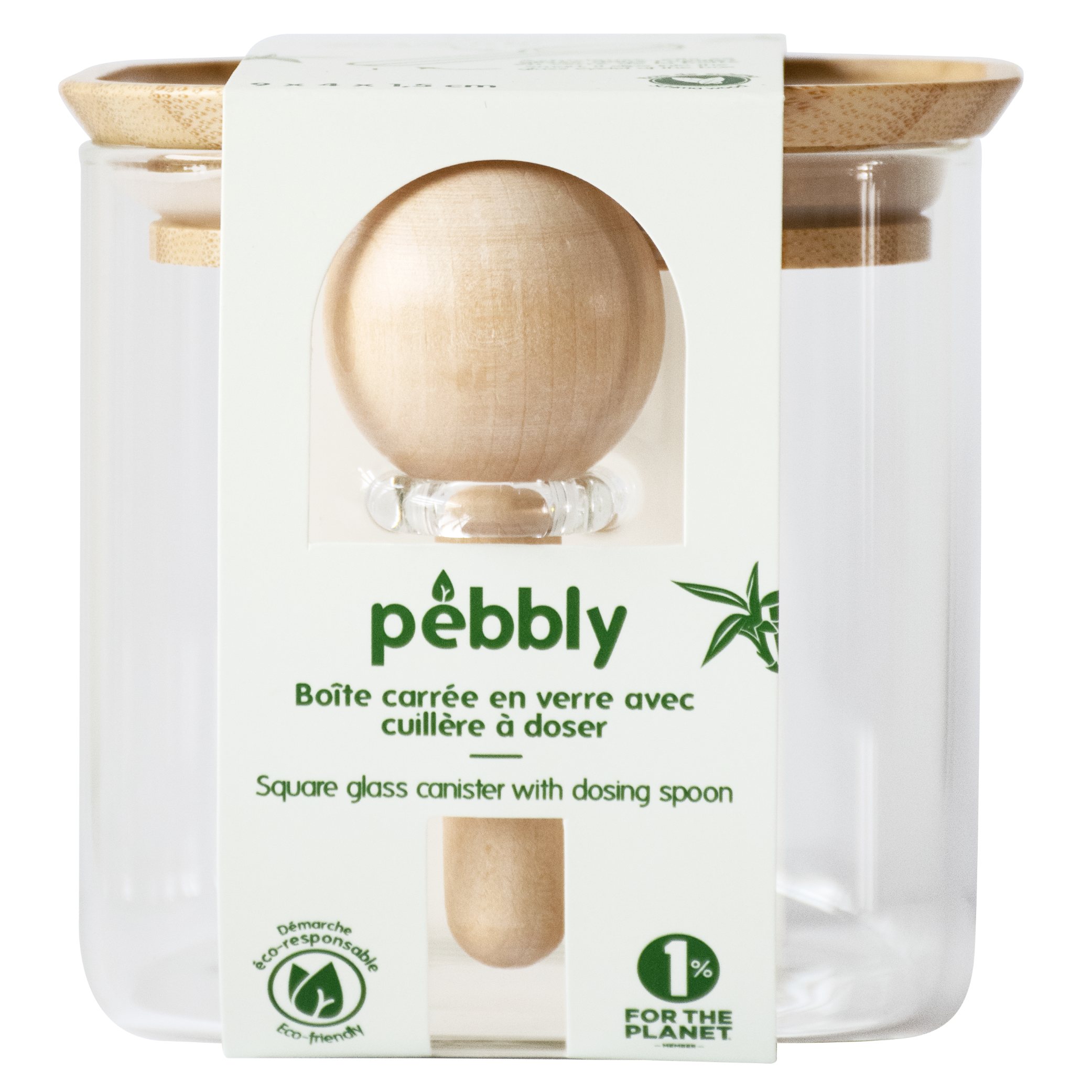 Koffiebus PKV-049 800 ml, glas / bamboe, Pebbly