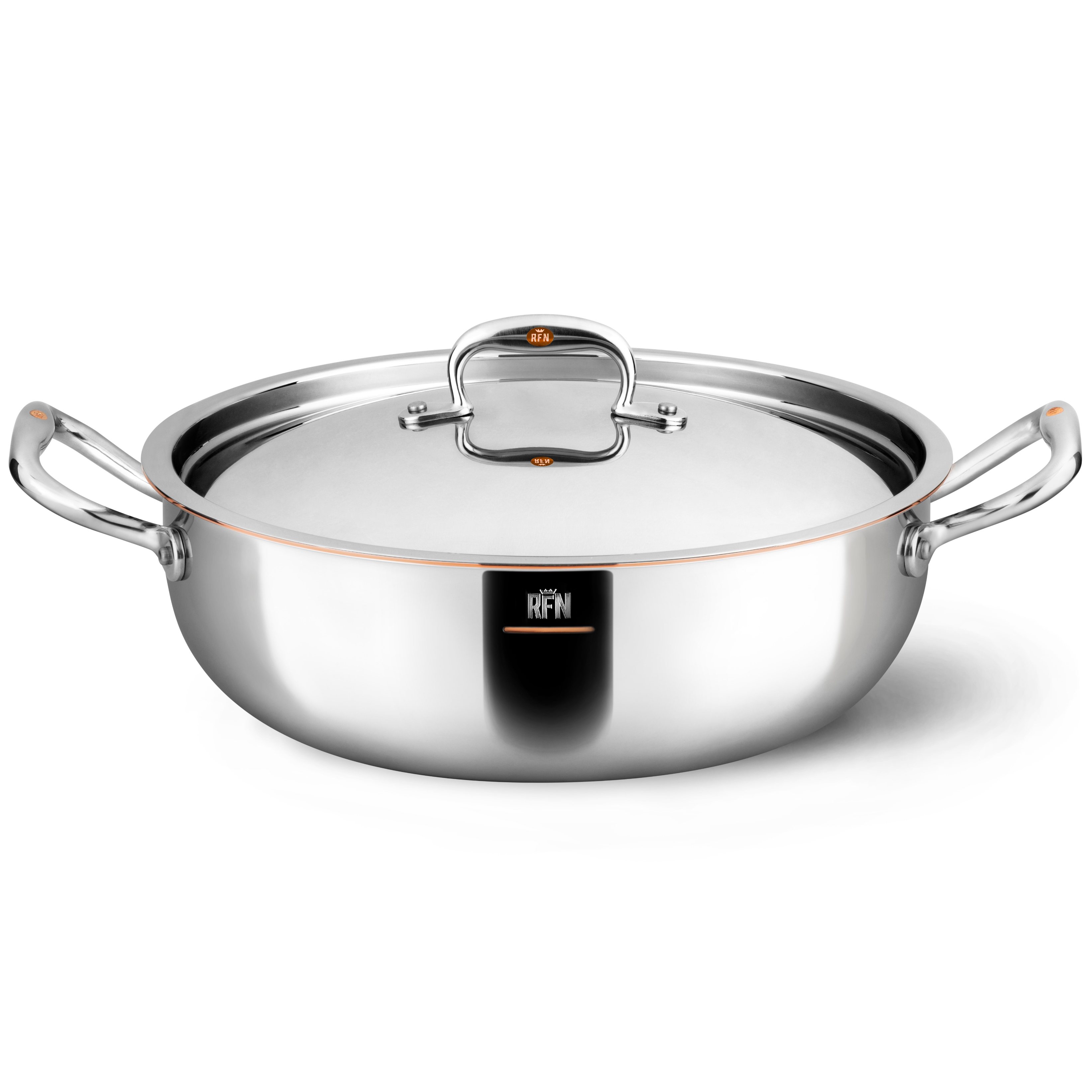 Lage braadpan CON CUORE 28 cm, zilver, koper, Ruffoni