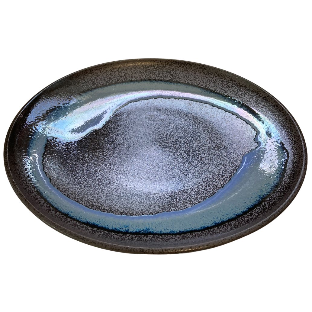 Dineerbord BLUE BLUR 25,5 cm, blauw, keramiek, MIJ