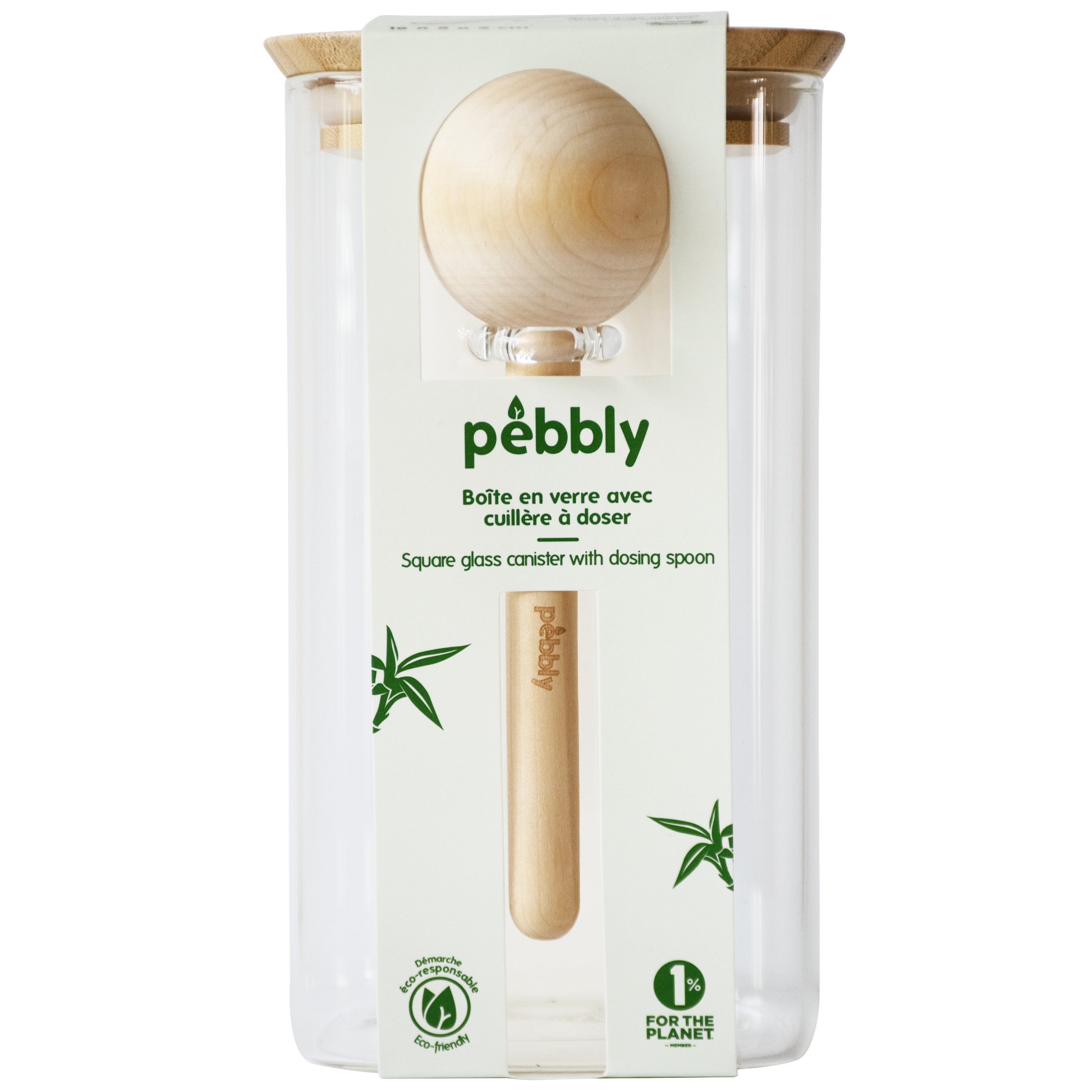 Koffiebus PKV-050 1,4 l, glas / bamboe, Pebbly