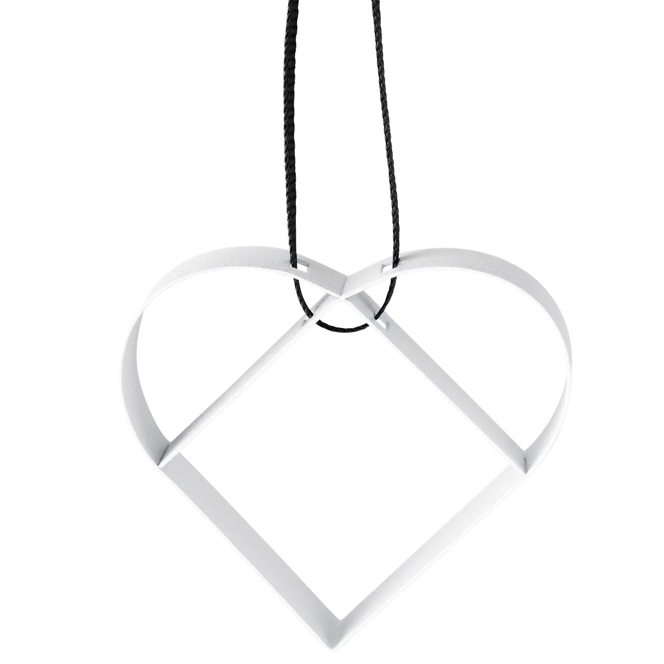 Kerstdecoratie FIGURA 5 cm, hart, zacht wit, roestvrij staal, Stelton