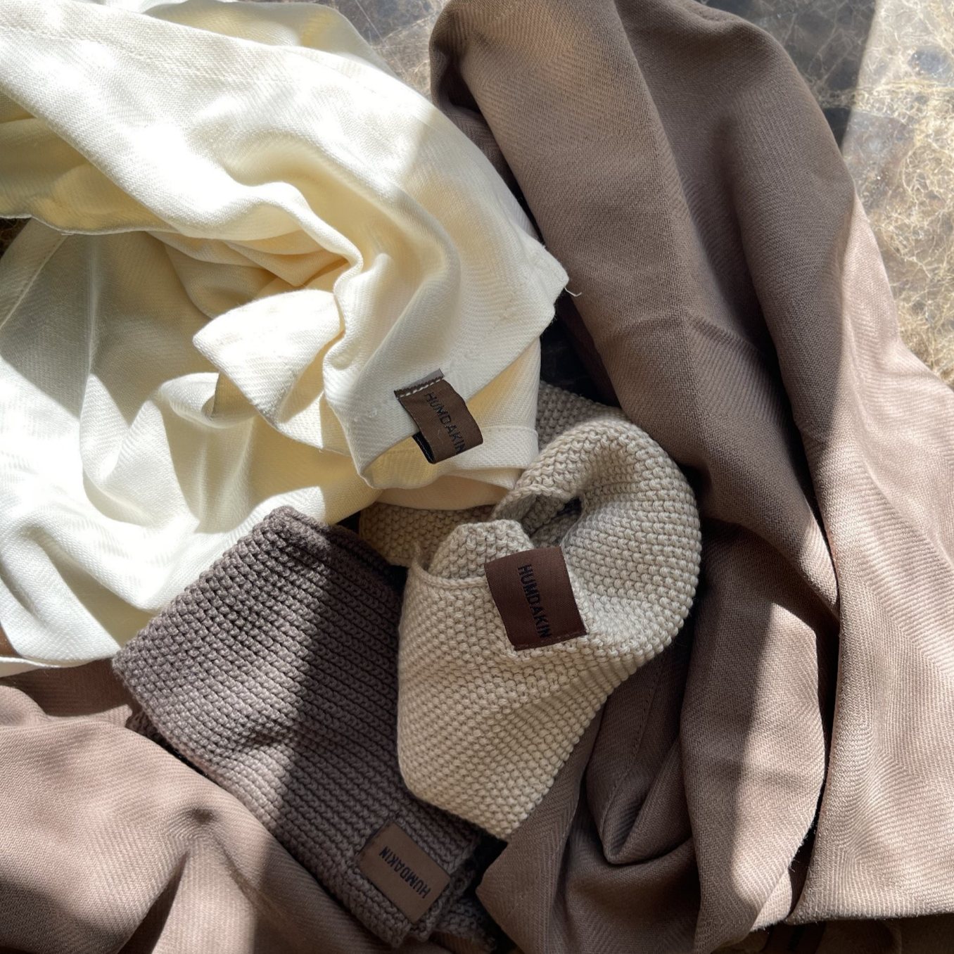 Theedoek 28 x 28 cm, beige, katoen, Humdakin