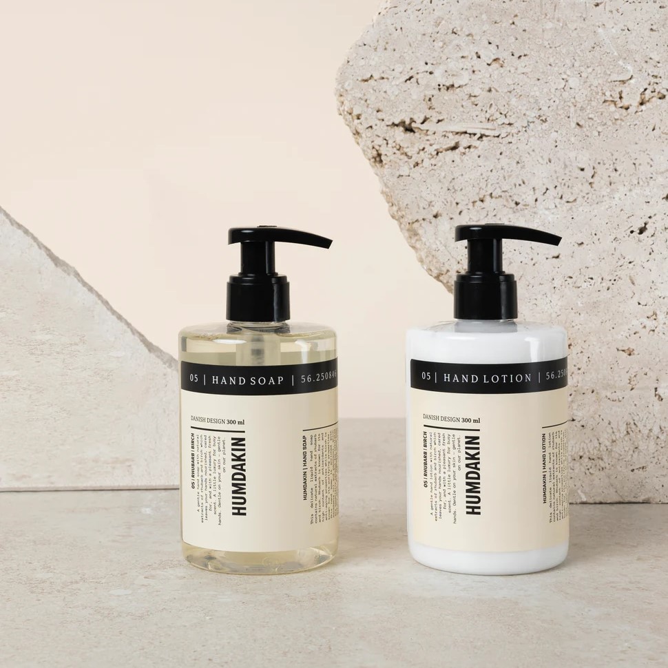 Handzeep RHUBARB & BIRCH 300 ml, met handlotion, Humdakin