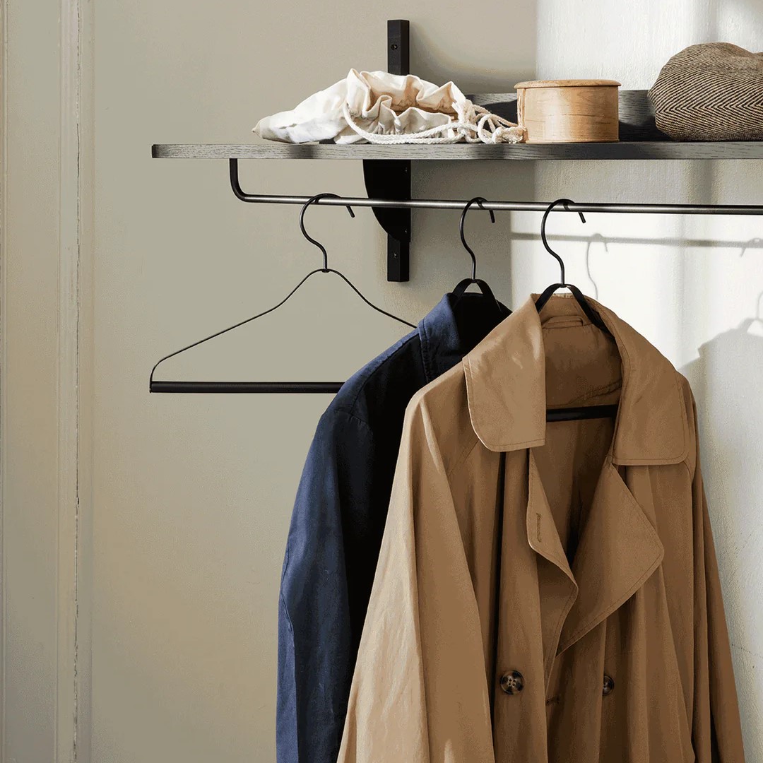 Kleerhanger 41 cm, set van 3 stuks, zwart, ijzer, stevig LIVING