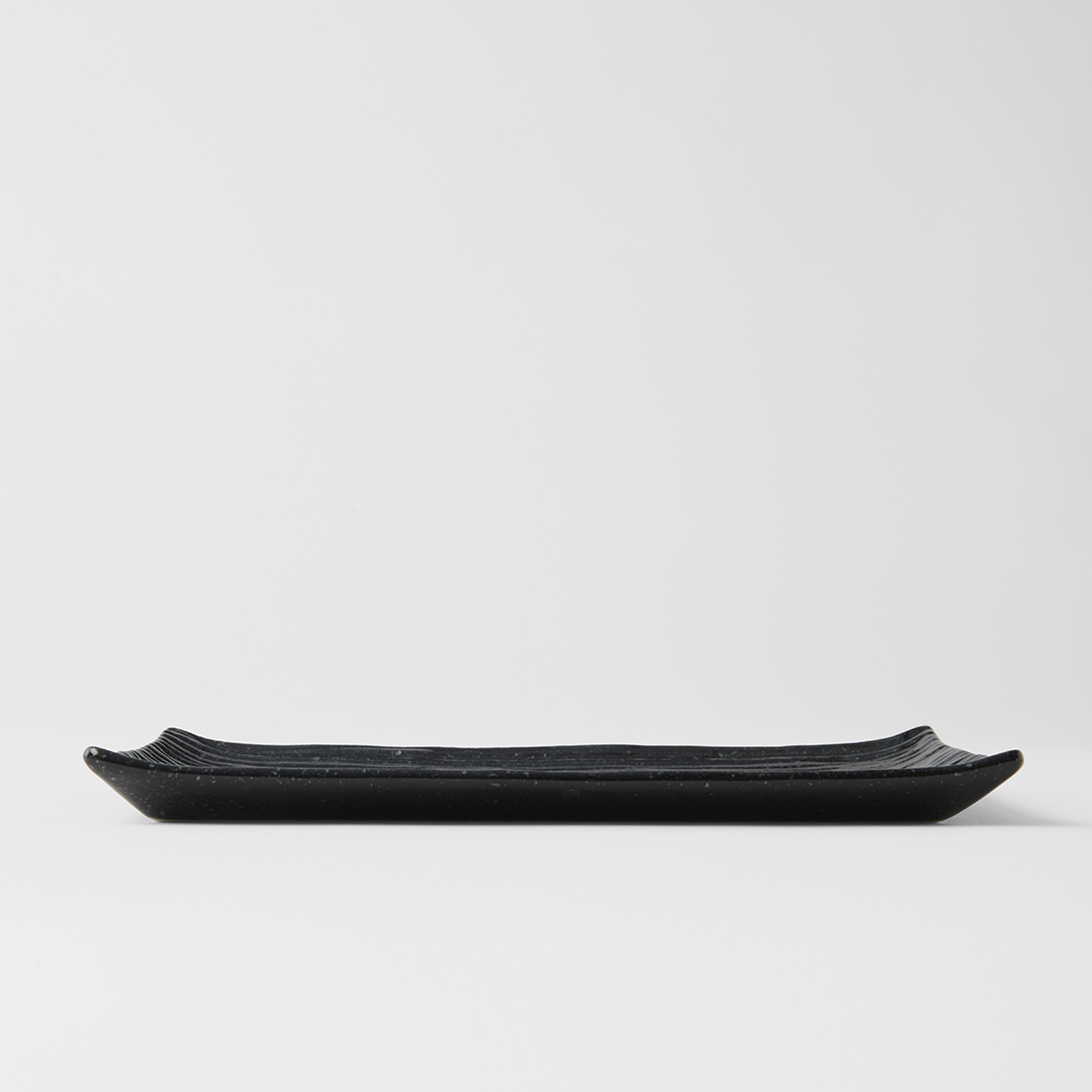 Serveerbord CONTOUR 24 x 15 cm, zwart, keramiek, MIJ