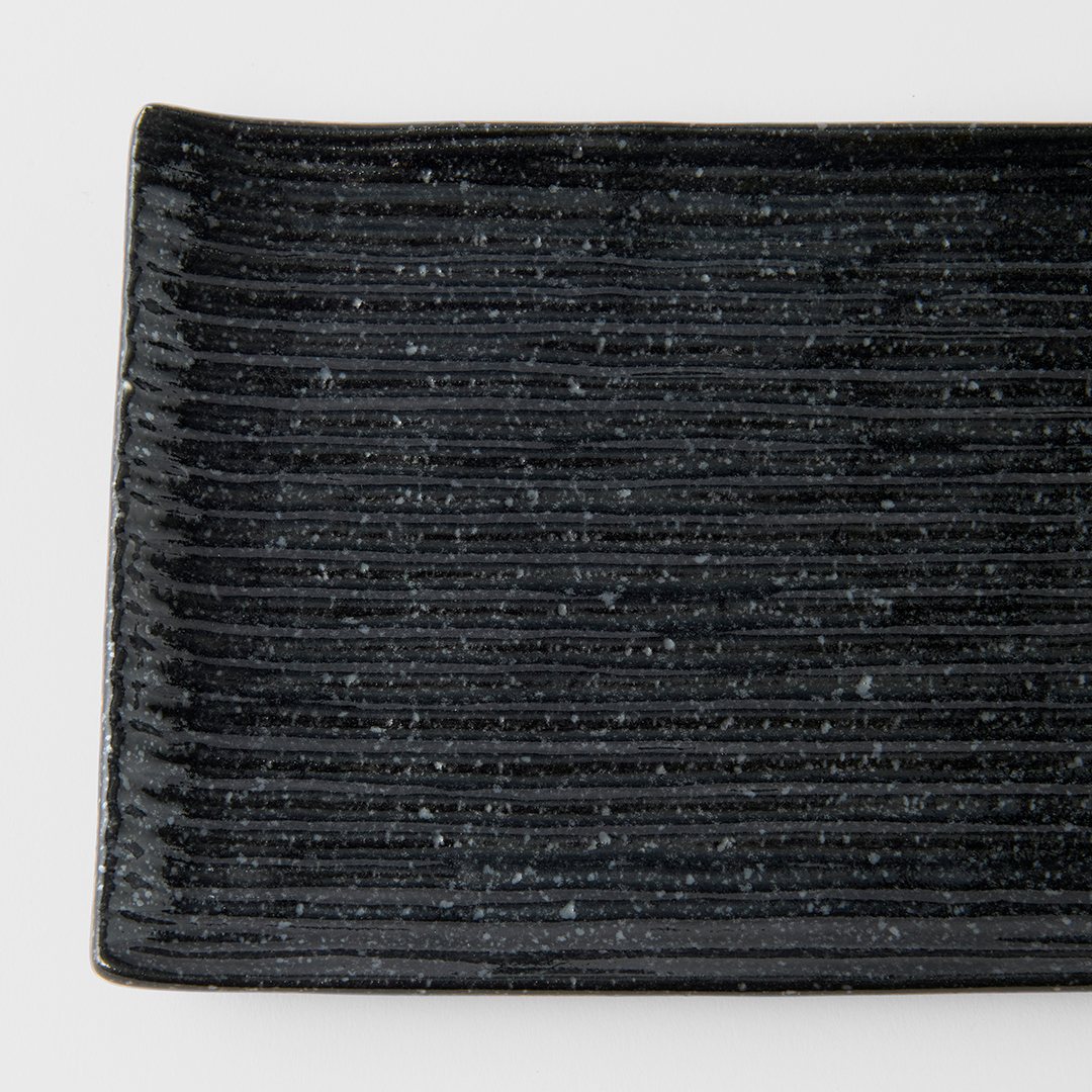 Serveerbord CONTOUR 24 x 15 cm, zwart, keramiek, MIJ