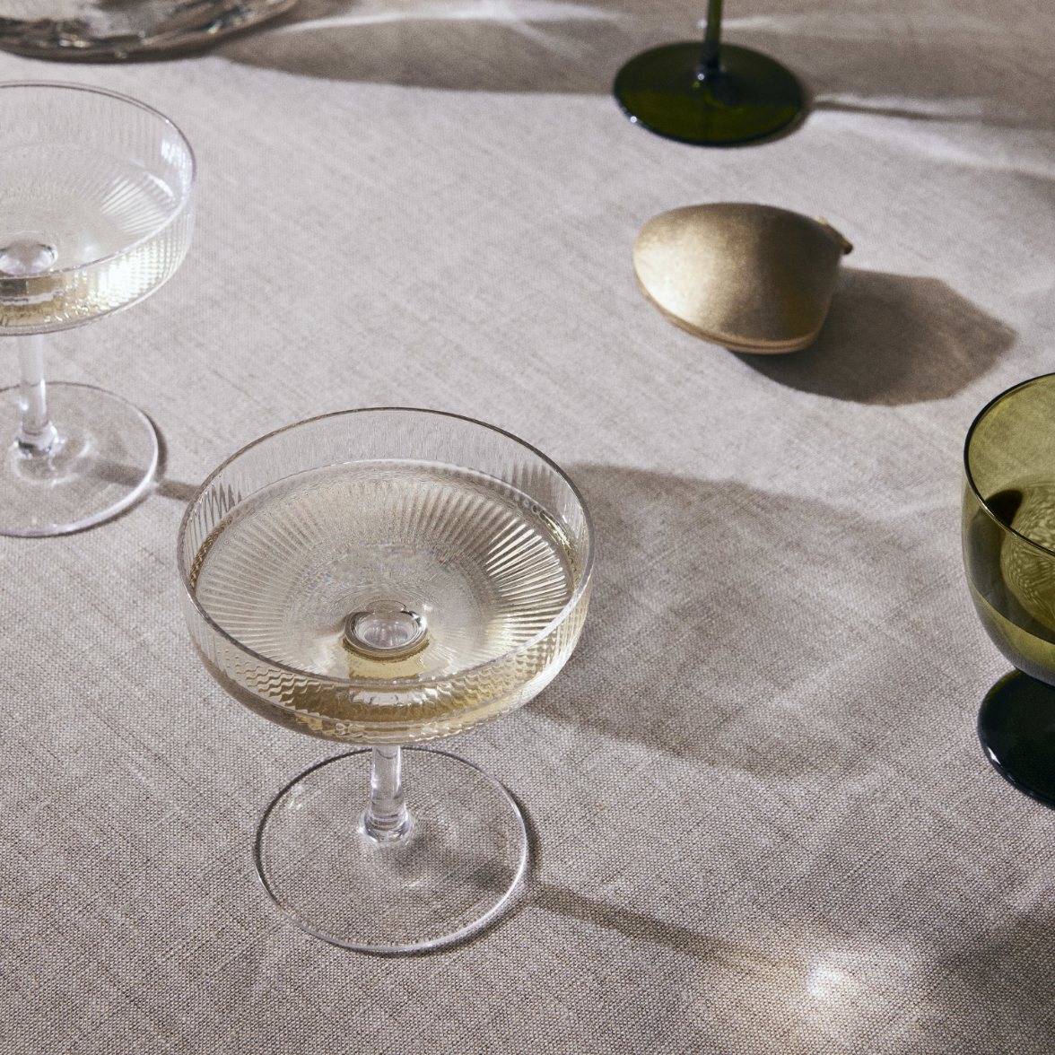 Champagneglas RIPPLE 150 ml, set van 2 stuks, licht, stevig LIVING