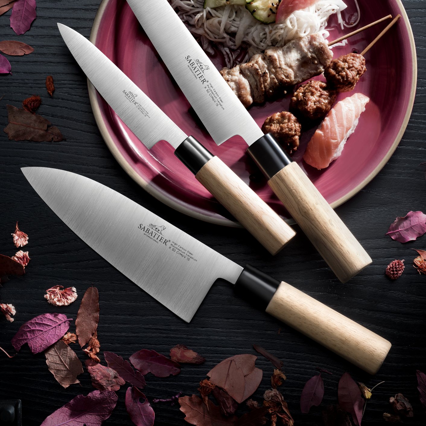 Japans mes DEBA 18,5 cm, bruin, Lion Sabatier