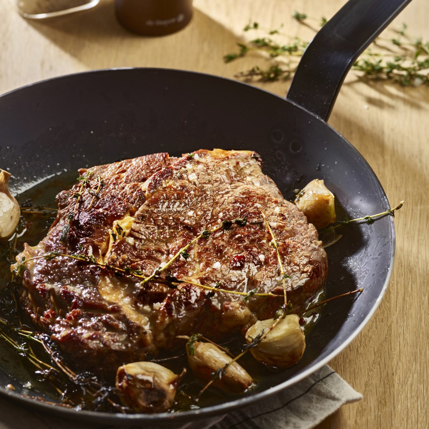 Universele koekenpan BLUE CARBON 26 cm, blauw staal, de Buyer