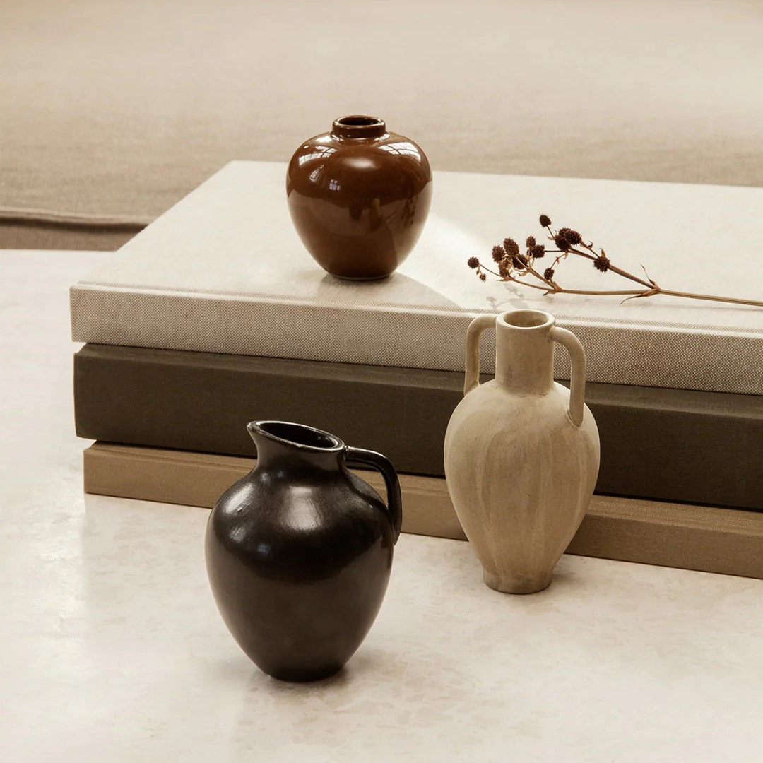 Vaas ARY 11,5 cm, zand, aardewerk, stevig LIVING