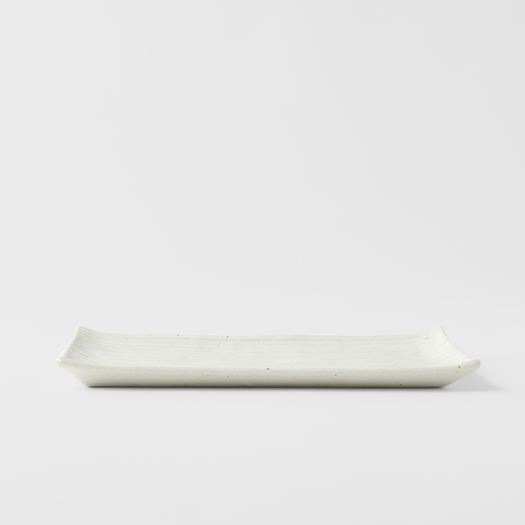 Serveerbord CONTOUR 24 x 15 cm, wit, keramiek, MIJ