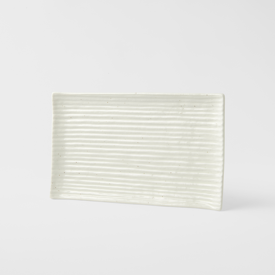 Serveerbord CONTOUR 24 x 15 cm, wit, keramiek, MIJ