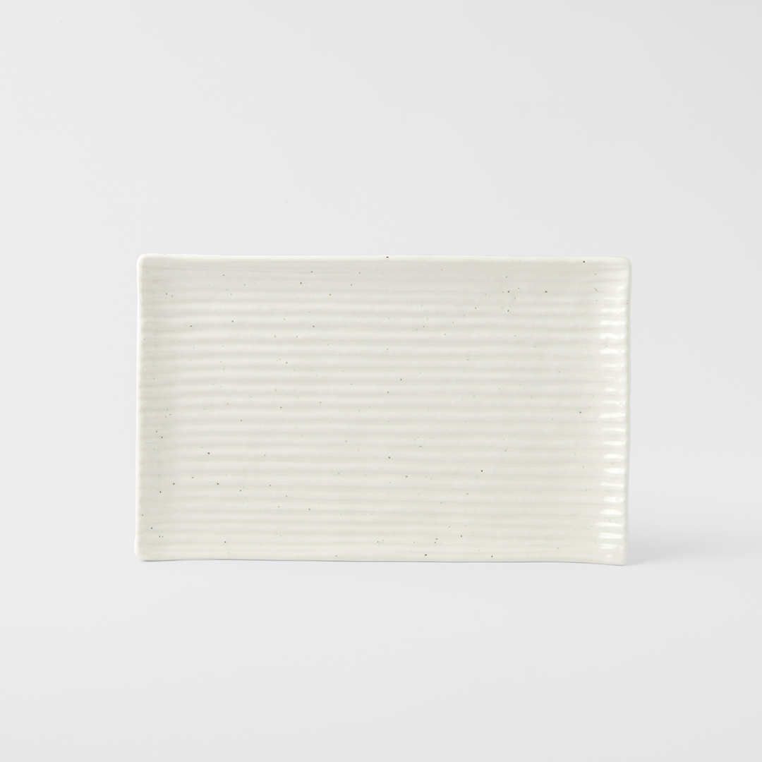 Serveerbord CONTOUR 24 x 15 cm, wit, keramiek, MIJ