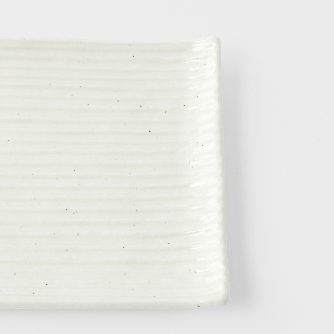 Serveerbord CONTOUR 24 x 15 cm, wit, keramiek, MIJ