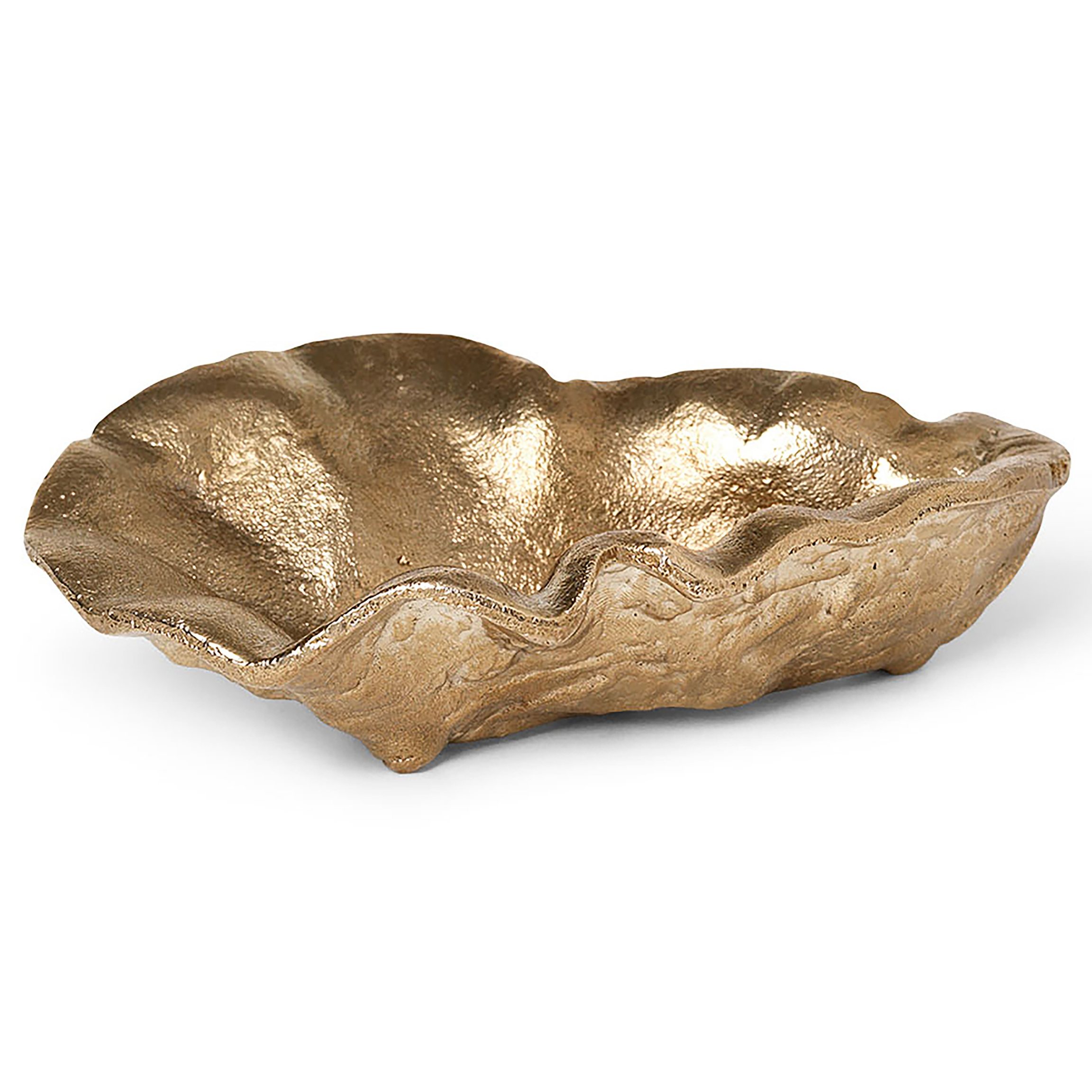 Juwelenschaaltje OYSTER 10,5 cm, messing, stevig LIVING
