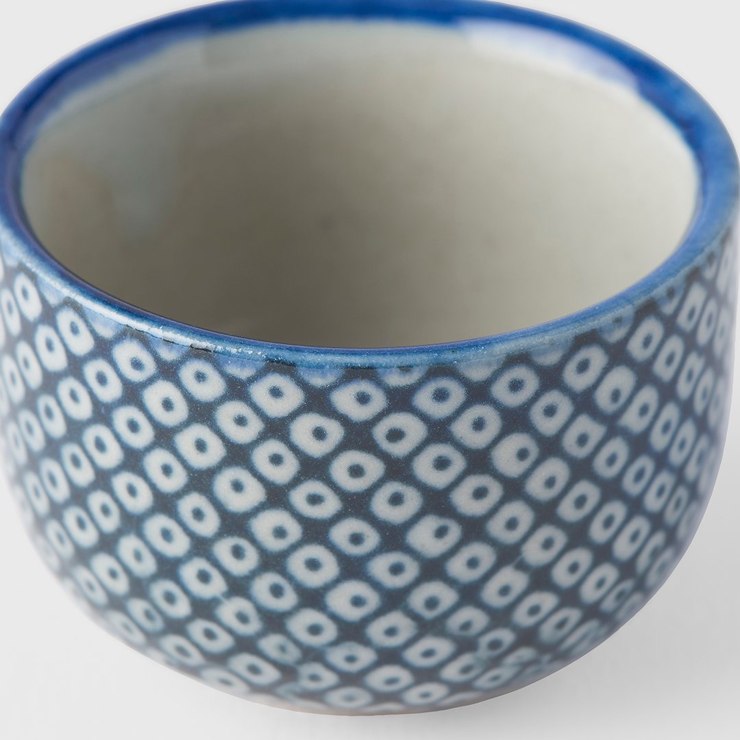 Sake-kopje SHIBORI 30 ml, blauw, keramiek, MIJ