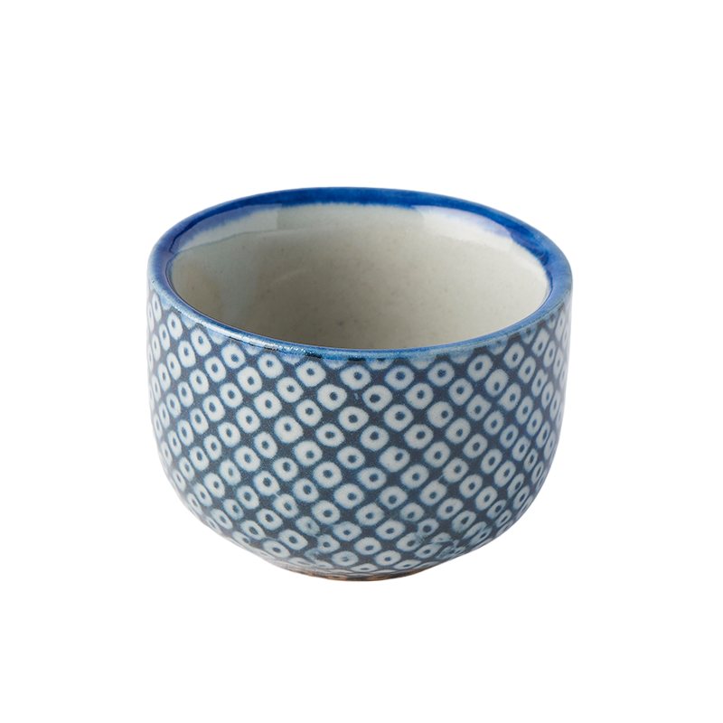 Sake-kopje SHIBORI 30 ml, blauw, keramiek, MIJ