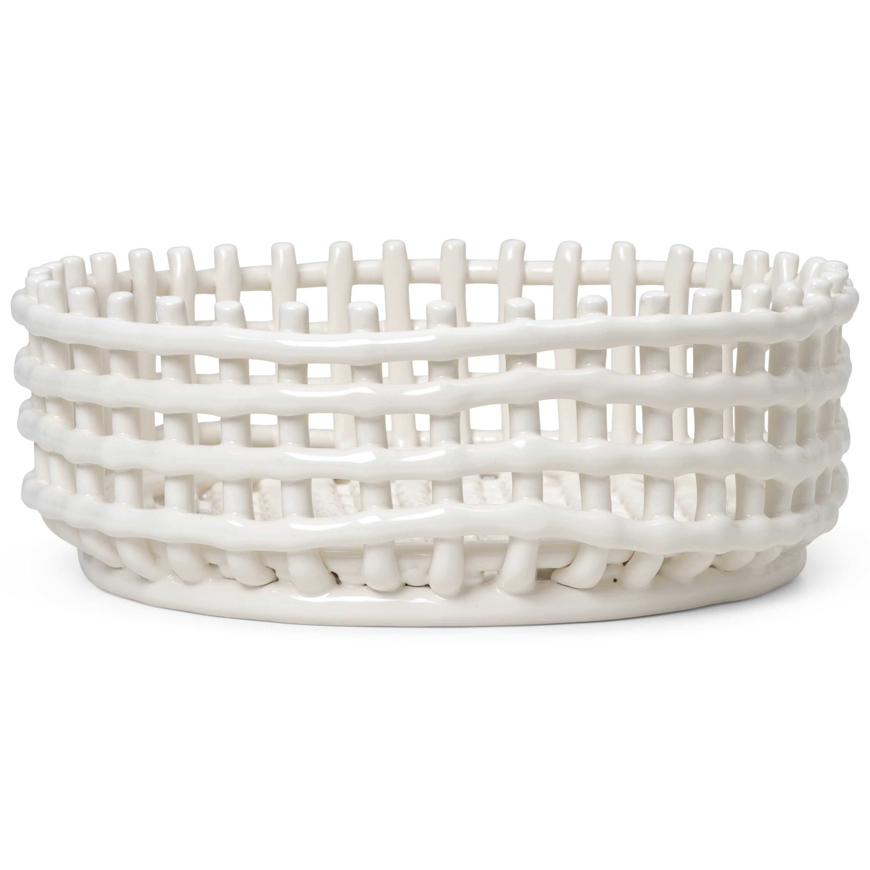 Fruitschaal 29 x 10 cm, wit, keramiek, stevig LIVING